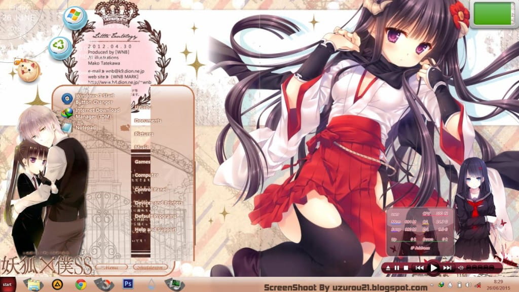 超可爱的凛凛蝶和歌留多 妖狐×仆SS win7主题