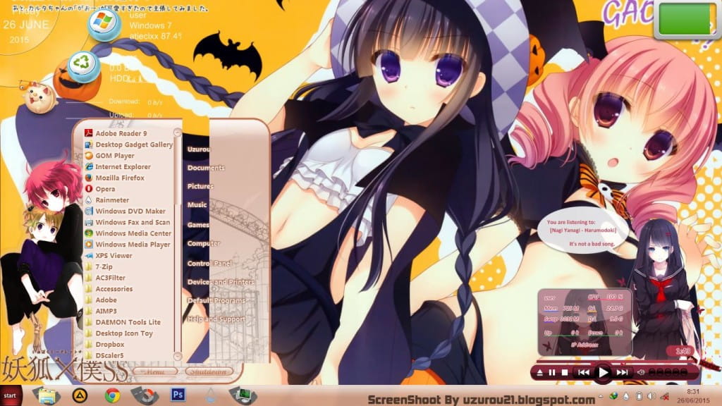 超可爱的凛凛蝶和歌留多 妖狐×仆SS win7主题