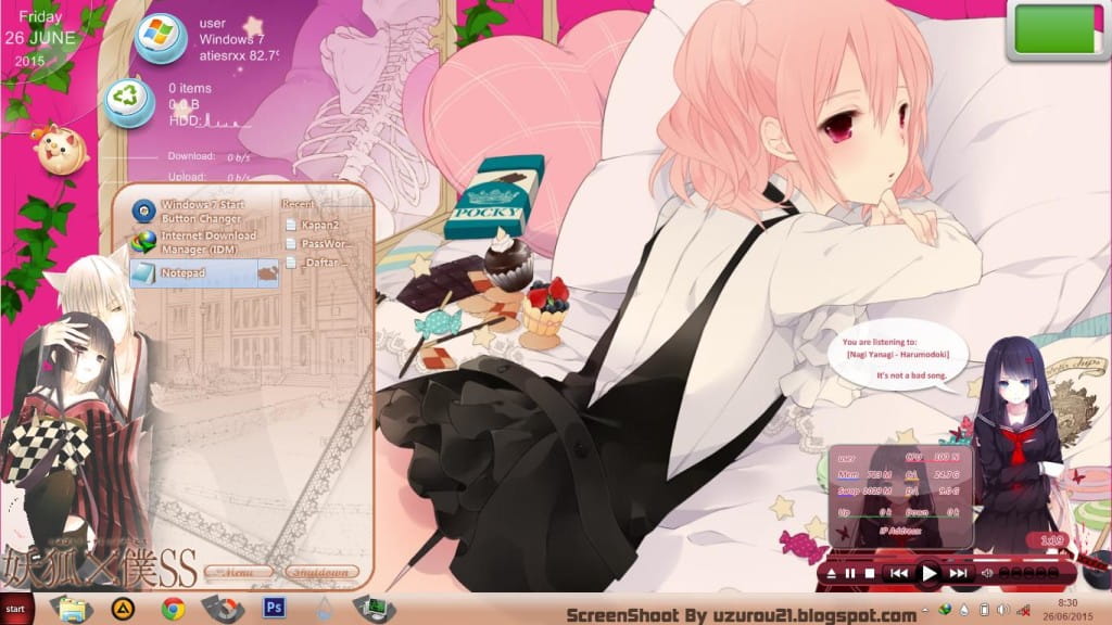 超可爱的凛凛蝶和歌留多 妖狐×仆SS win7主题