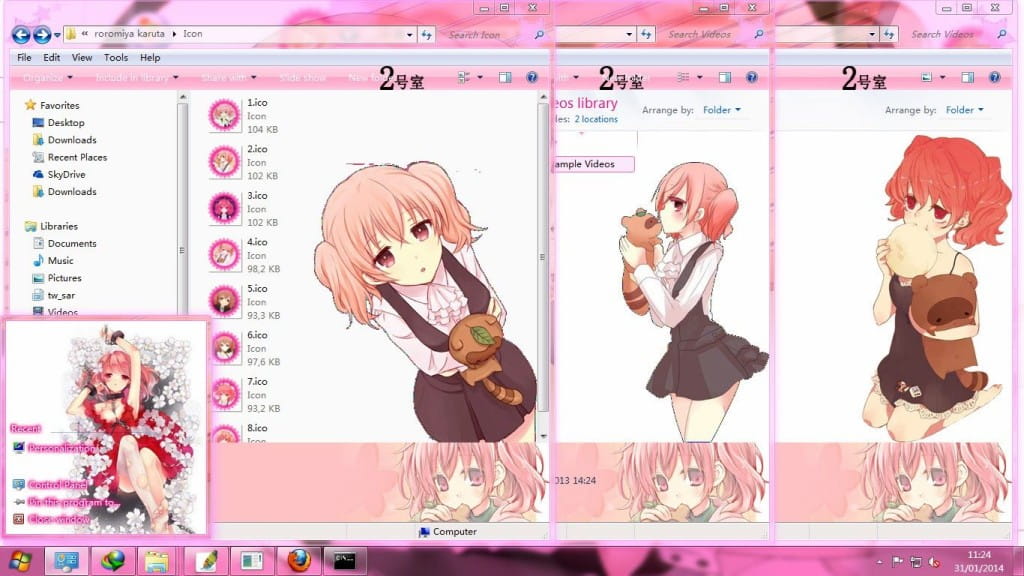 粉嫩软萌甜心 髅髅宫歌留多 妖狐×仆SS win7主题