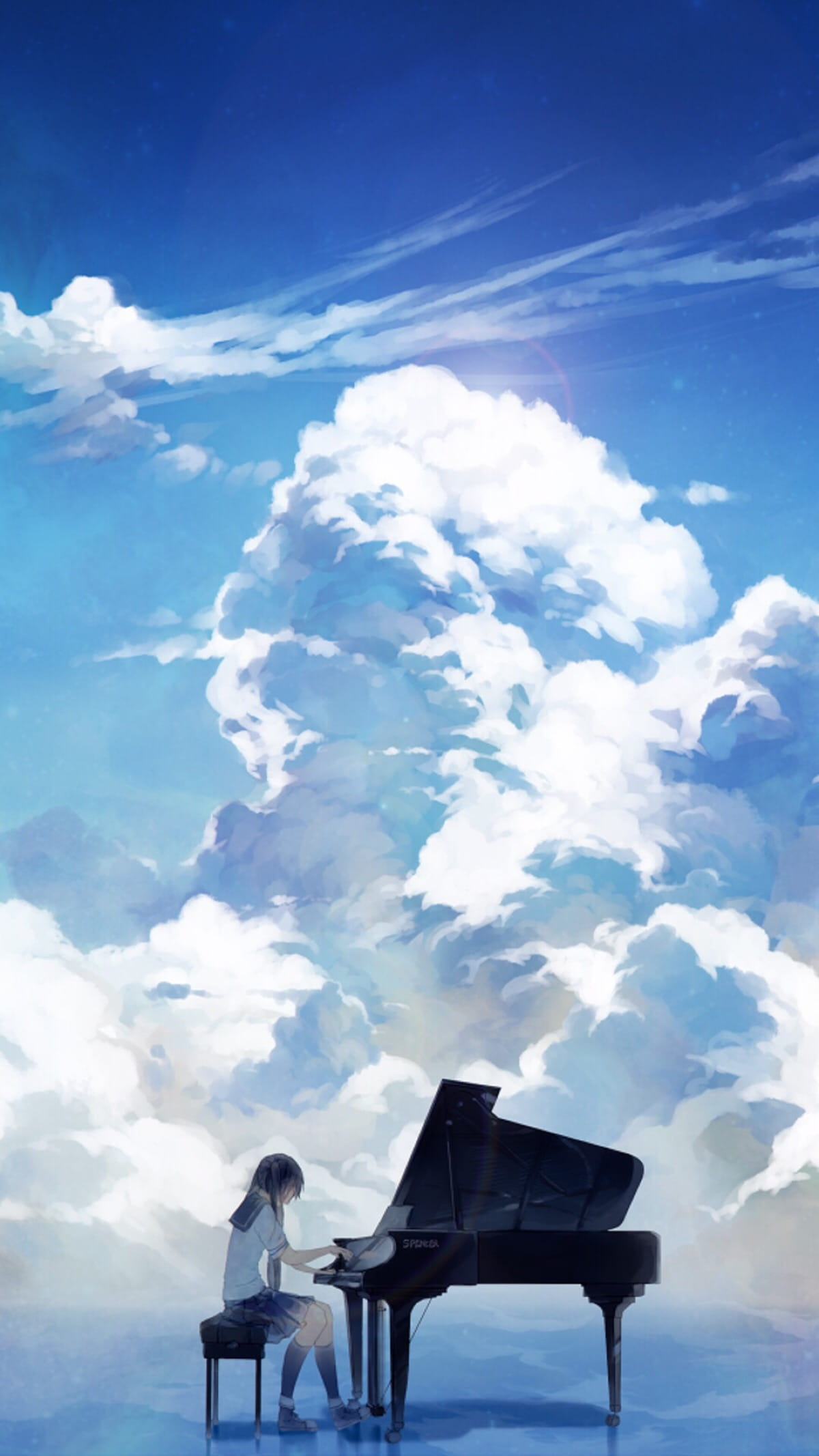 空景插画 手机壁纸美图 天空下的守望