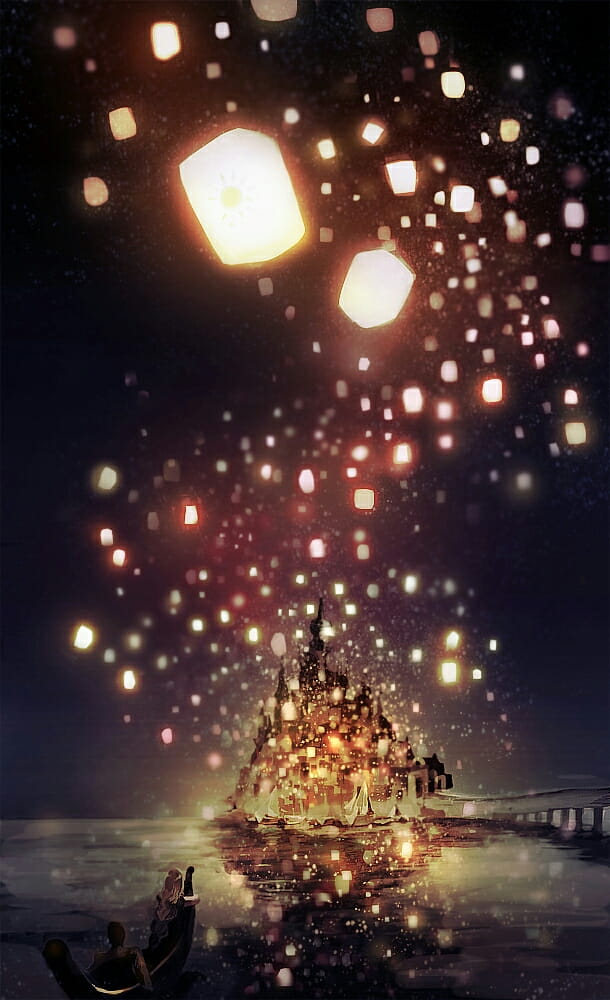 空景插画 手机壁纸美图 天空下的守望