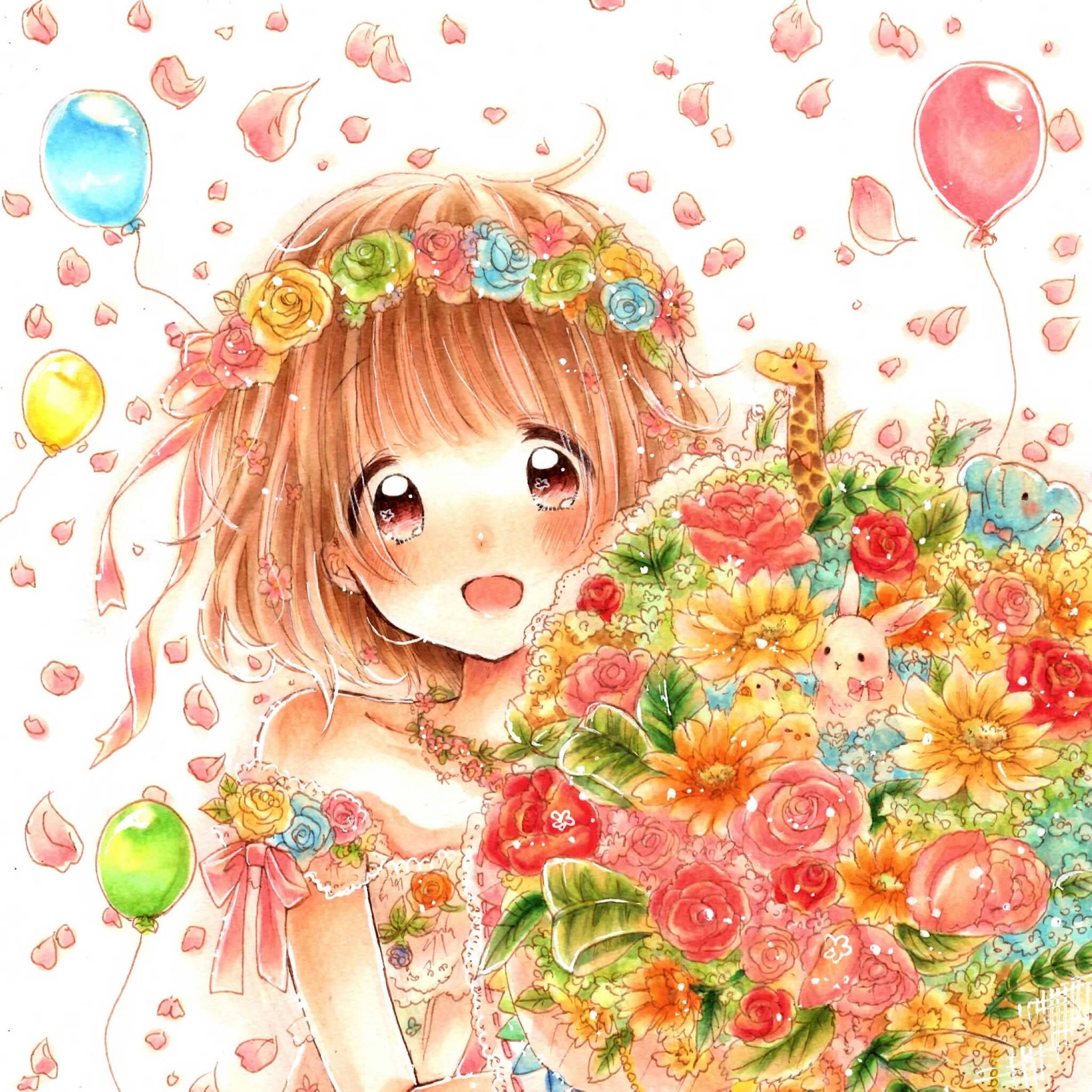 二次元插画少女 壁纸美图下载