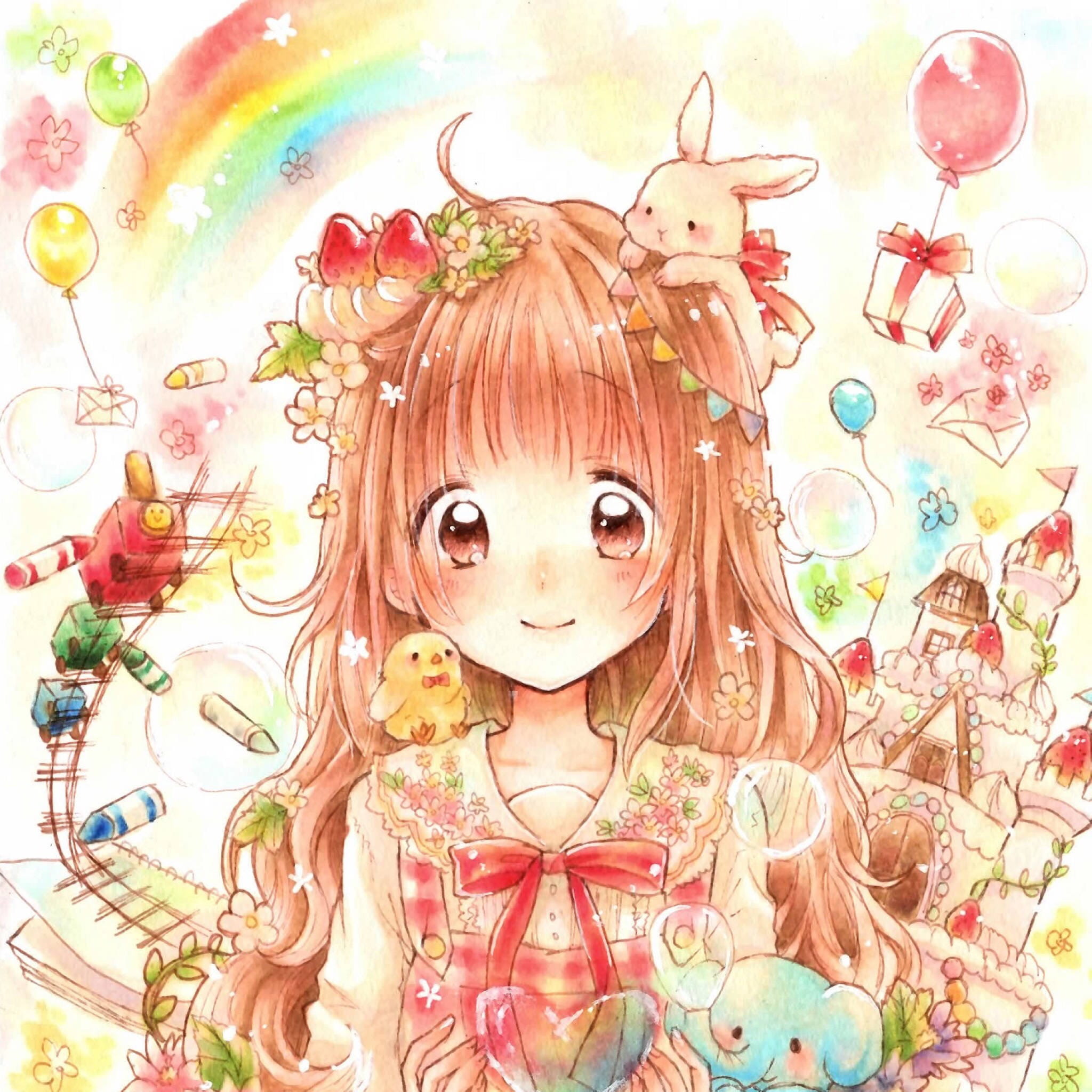 二次元插画少女 壁纸美图下载