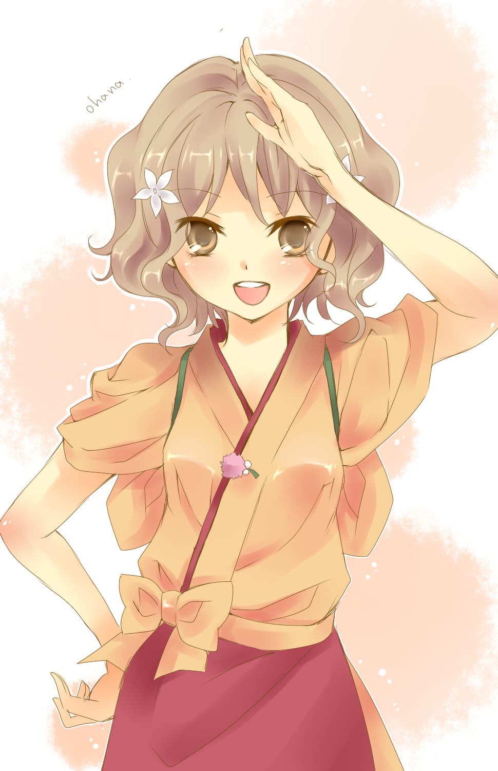 花开伊吕波 天然卷短发少女 松前绪花手机壁纸