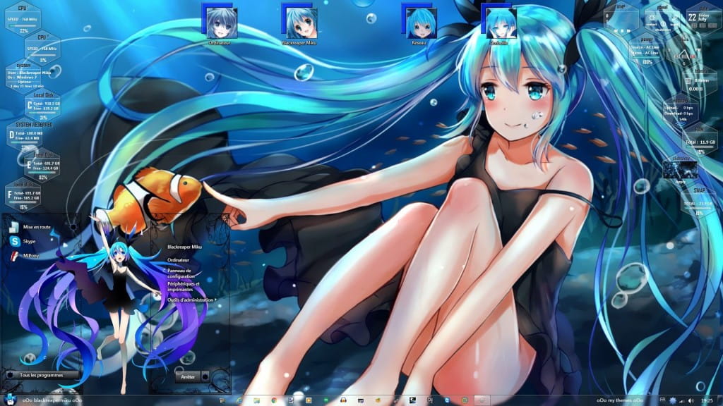 初音未来 深海少女V3 win7主题