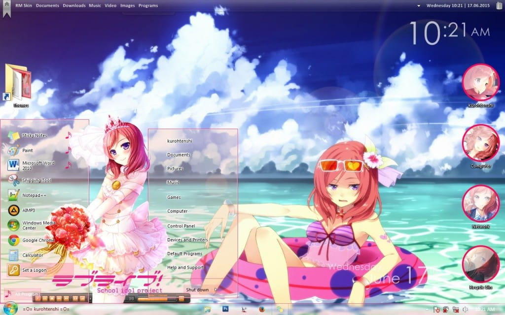 傲娇大小姐 西木野真姬 lovelive win7主题