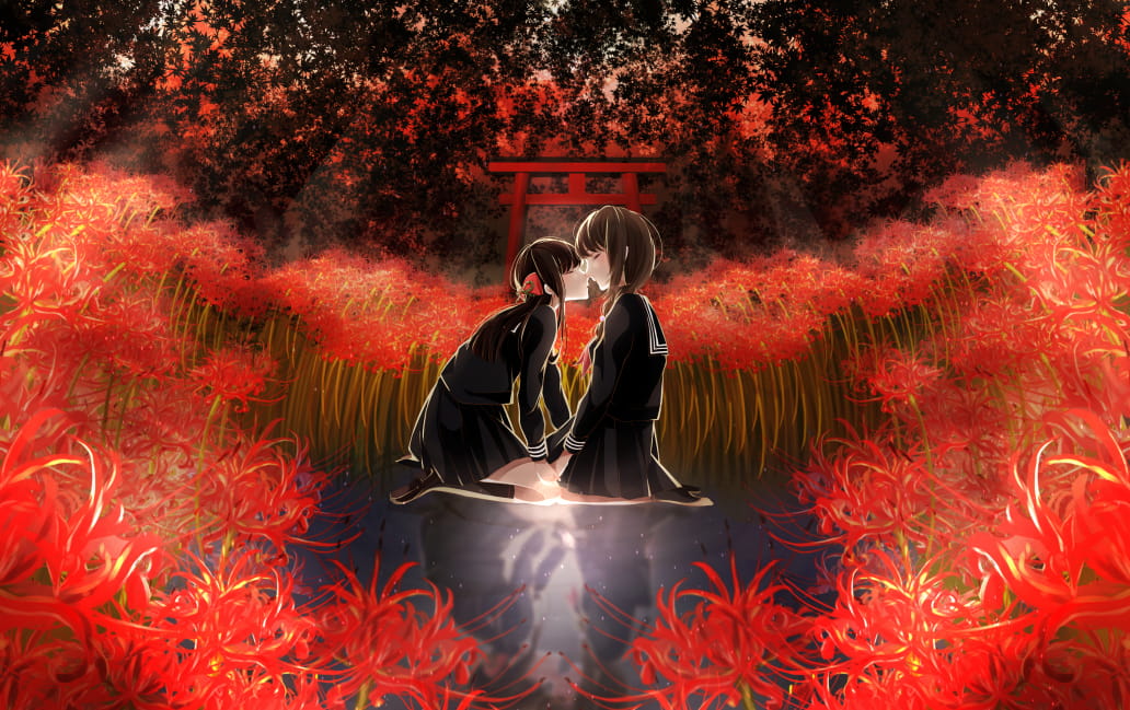 二次元中的地狱之花 彼岸花桌面壁纸