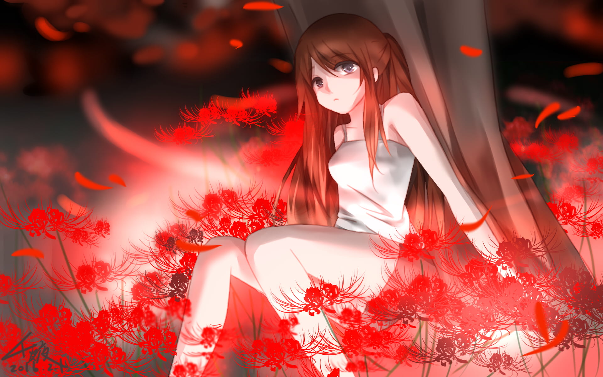 二次元中的地狱之花 彼岸花桌面壁纸