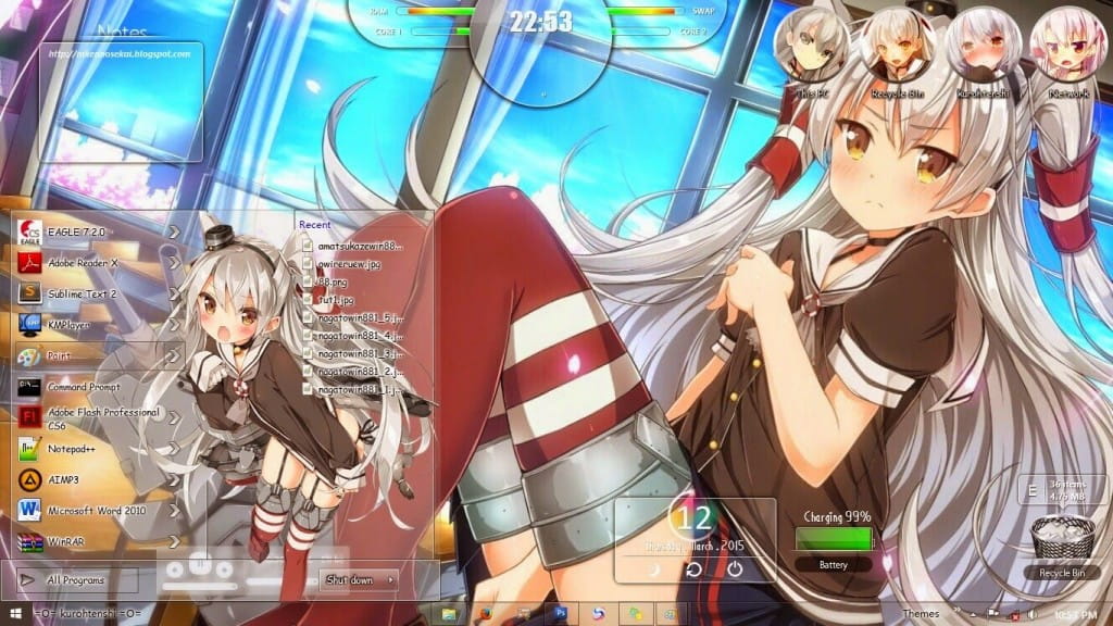 超可爱吊带舰娘 天津风 win8主题