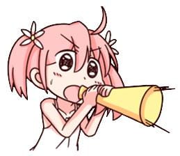 动漫表情包 可爱粉色桃皮少女