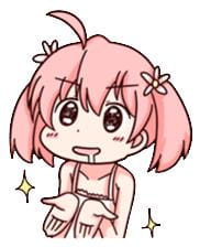 动漫表情包 可爱粉色桃皮少女