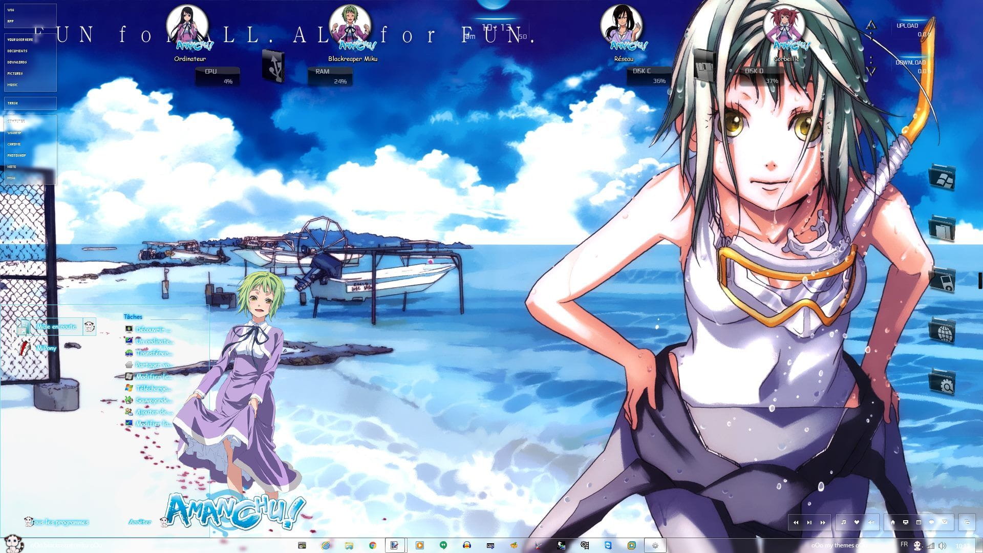 美丽大海与少女 蓝海少女/海之少女 win7主题