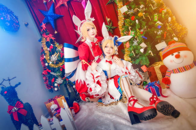 【授权】Vocaloid 镜音双子圣诞装cos