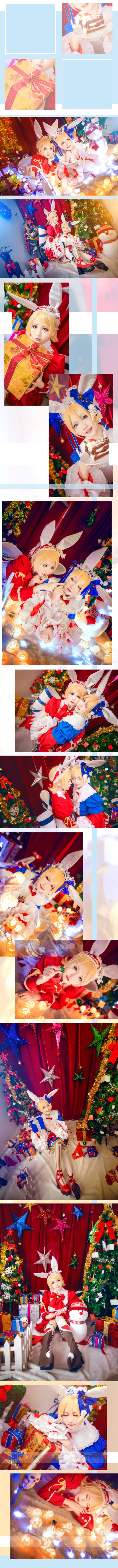 【授权】Vocaloid 镜音双子圣诞装cos