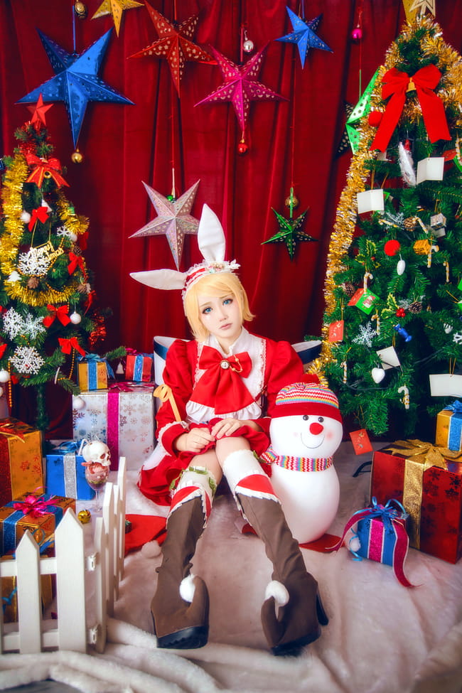 【授权】Vocaloid 镜音双子圣诞装cos