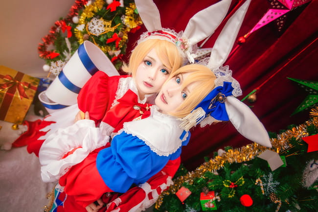 【授权】Vocaloid 镜音双子圣诞装cos