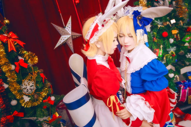 【授权】Vocaloid 镜音双子圣诞装cos