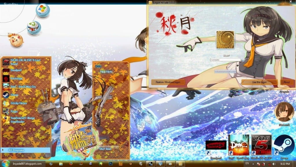 舰娘秋月 舰队Collection win7主题