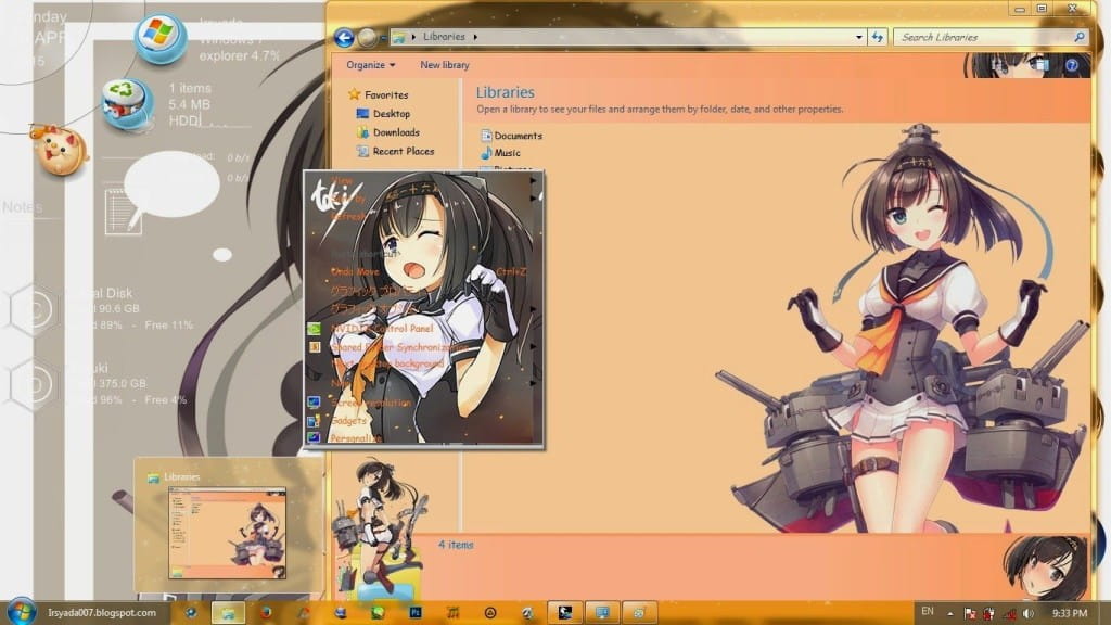 舰娘秋月 舰队Collection win7主题