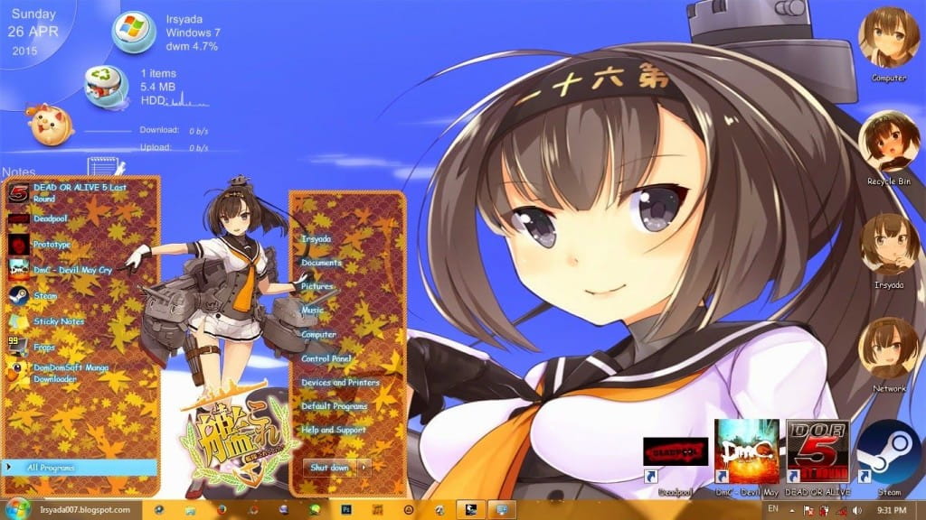 舰娘秋月 舰队Collection win7主题