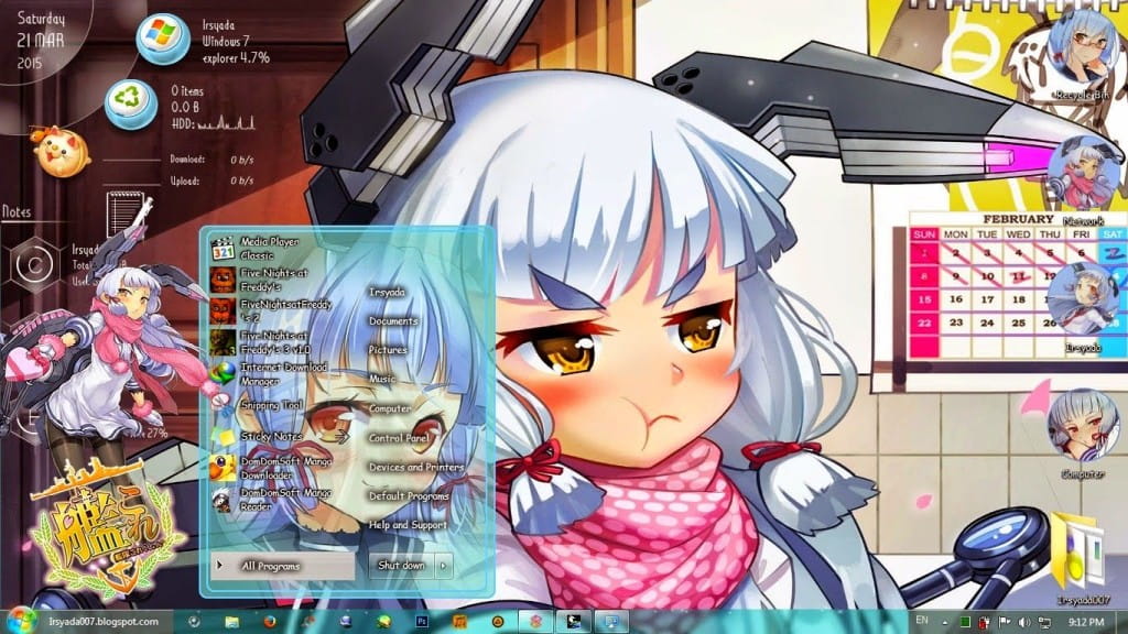 傲娇舰娘丛云 舰队Collection win7主题