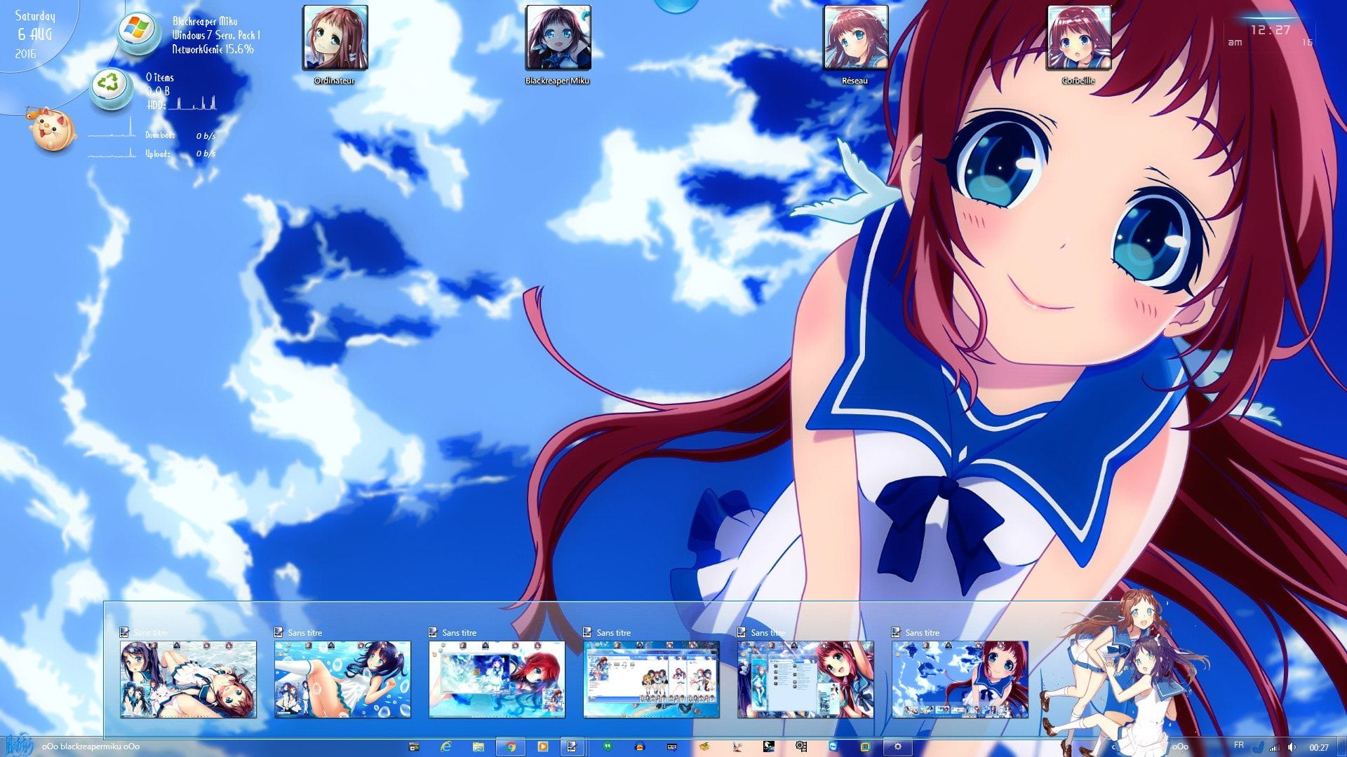 清爽少女 来自风平浪静的明天 win7主题