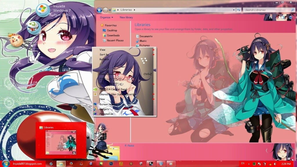 舰娘大鲸与龙凤 舰队 win7主题