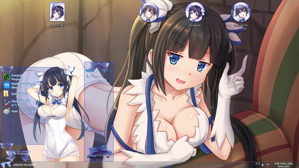 蓝白女神 赫斯提亚 在地下城寻求邂逅 win7主题