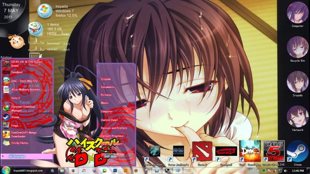 混血巨乳巫女 姬岛朱乃 恶魔高校 win7主题