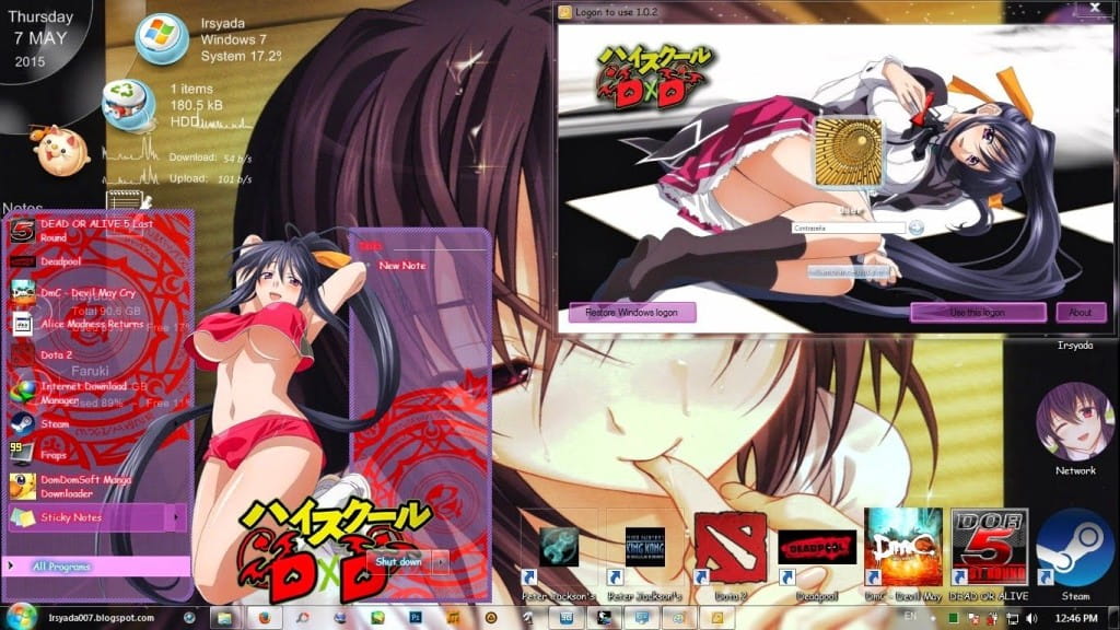 混血巨乳巫女 姬岛朱乃 恶魔高校 win7主题