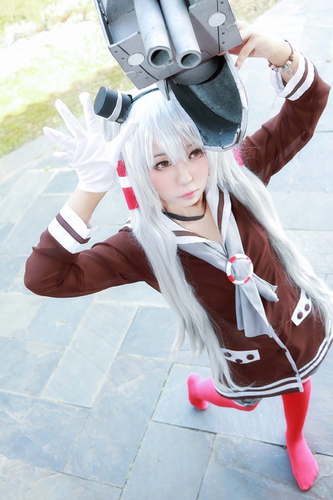 【授权】舰娘天津风COS 和连装炮君一起玩耍吧