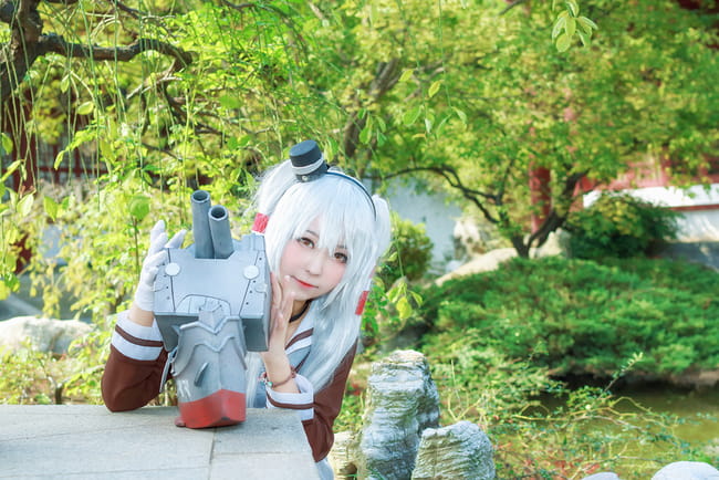 【授权】舰娘天津风COS 和连装炮君一起玩耍吧