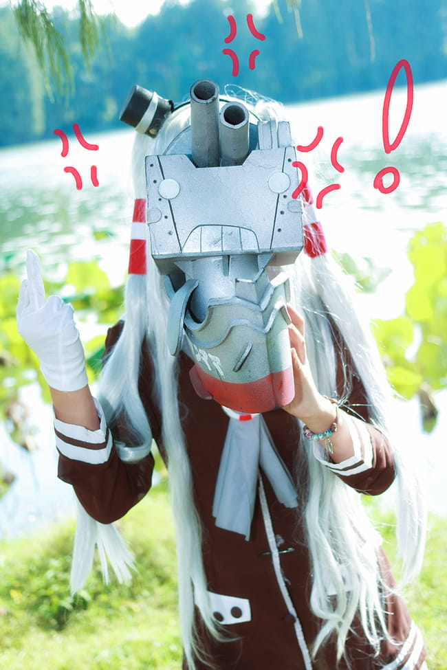 【授权】舰娘天津风COS 和连装炮君一起玩耍吧