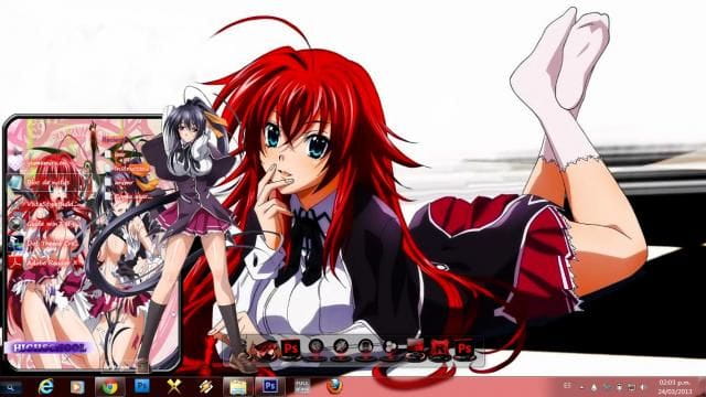 比较和谐的恶魔高校 win7主题