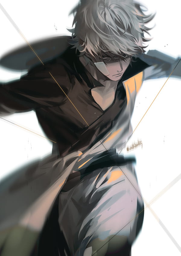 银魂 逗逼男神坂田银时 手绘同人壁纸