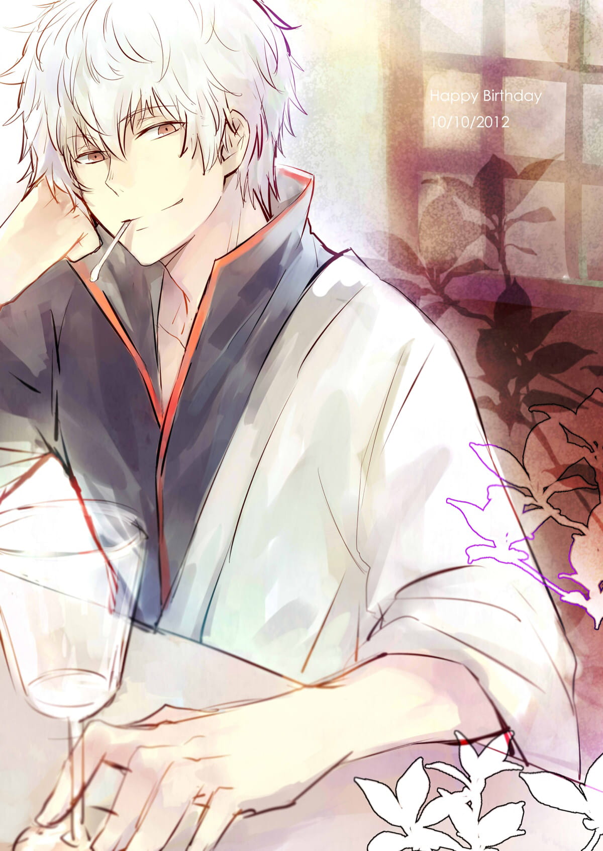 银魂 逗逼男神坂田银时 手绘同人壁纸