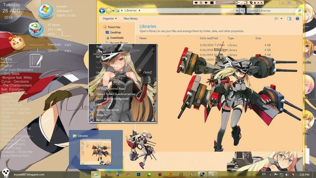 巨乳舰娘俾斯麦 舰队Collection win7主题