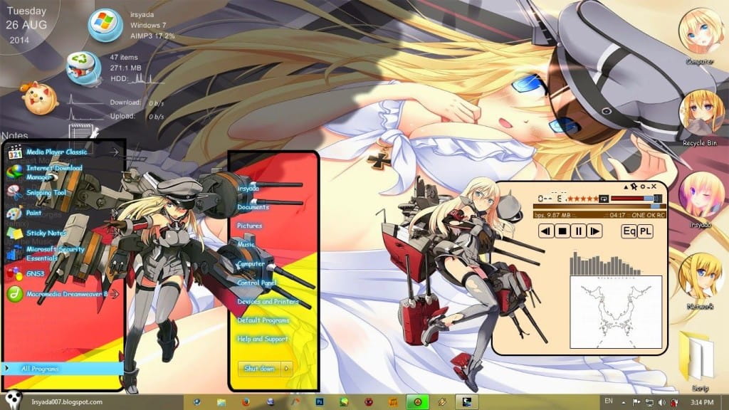 巨乳舰娘俾斯麦 舰队Collection win7主题