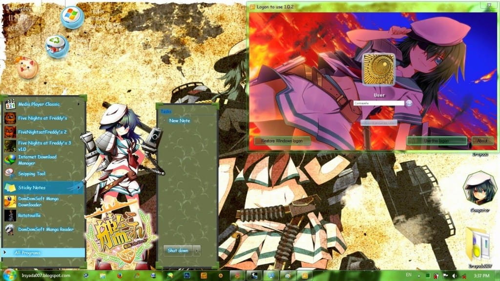 曾哥 舰娘木曾 舰队Collection win7主题