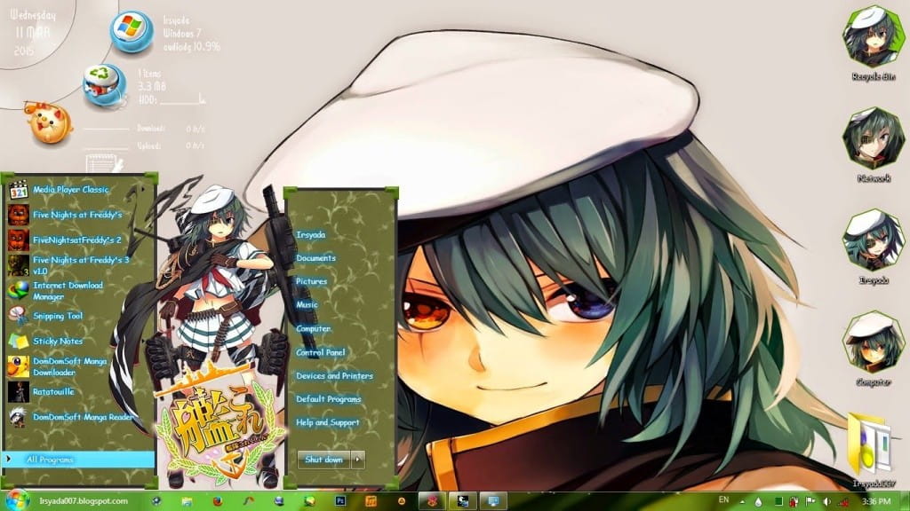 曾哥 舰娘木曾 舰队Collection win7主题