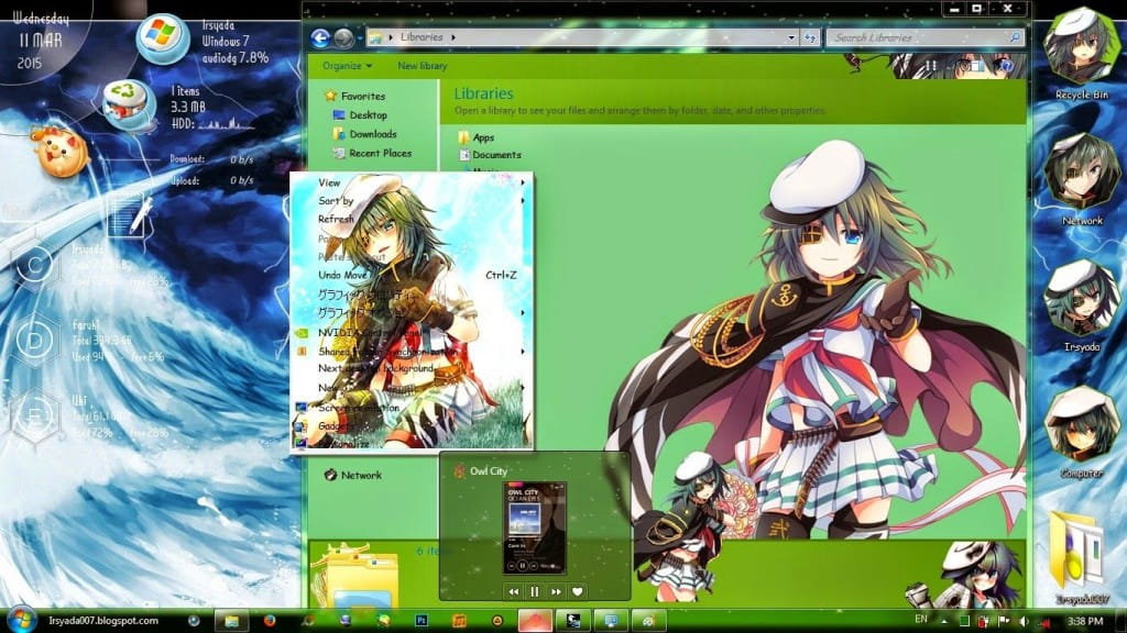 曾哥 舰娘木曾 舰队Collection win7主题