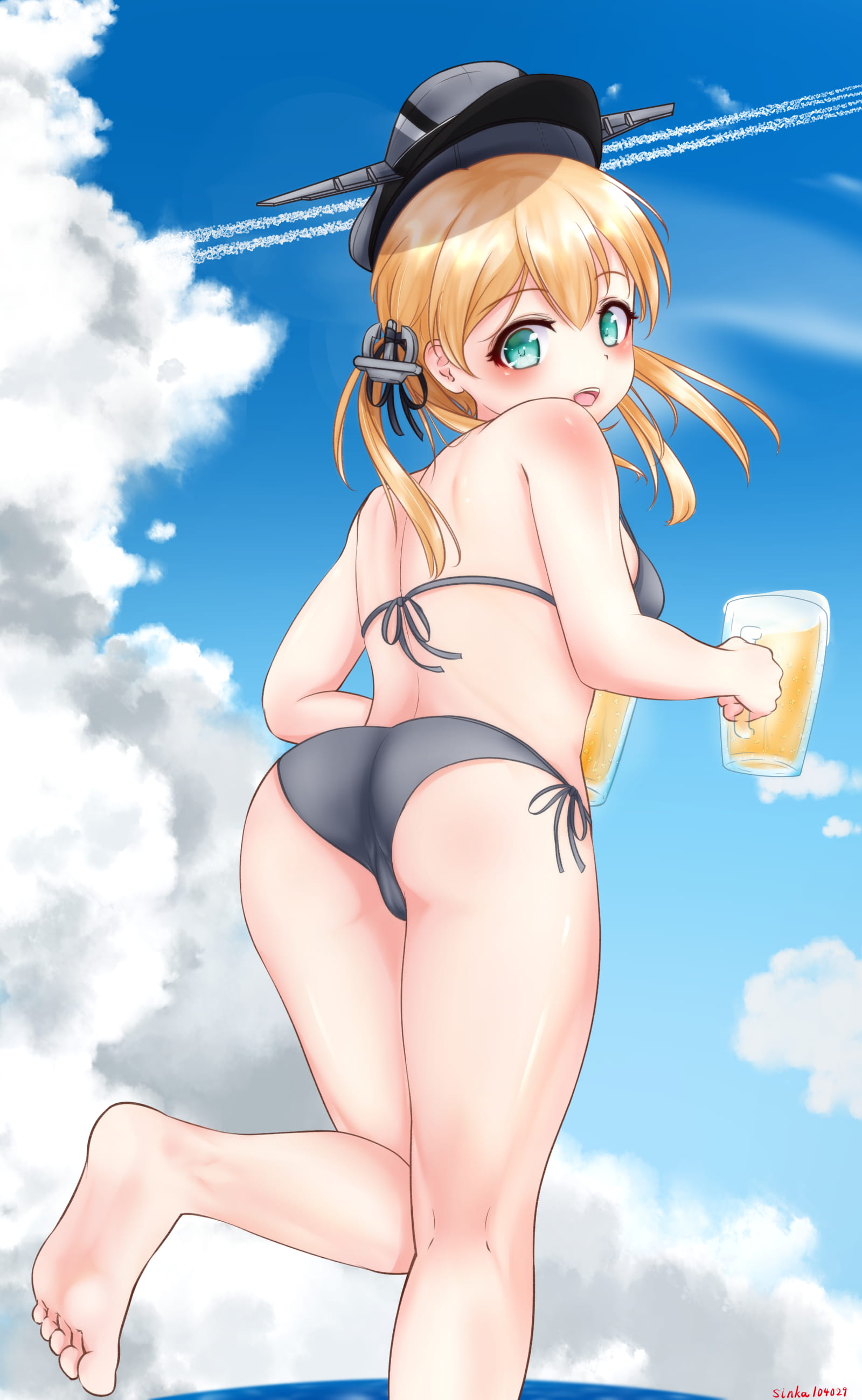 金发舰娘欧根亲王 舰队Collection win7主题