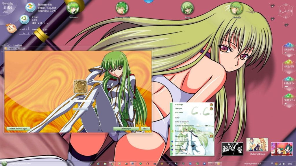 CC女神 反叛的鲁鲁修 win7主题