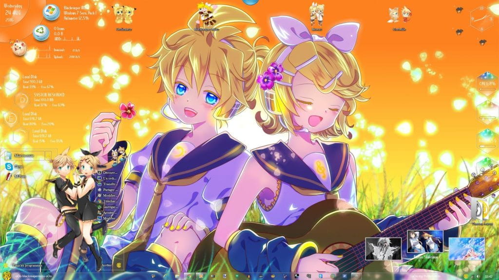 元气满满 超暖的镜音双子 win7主题