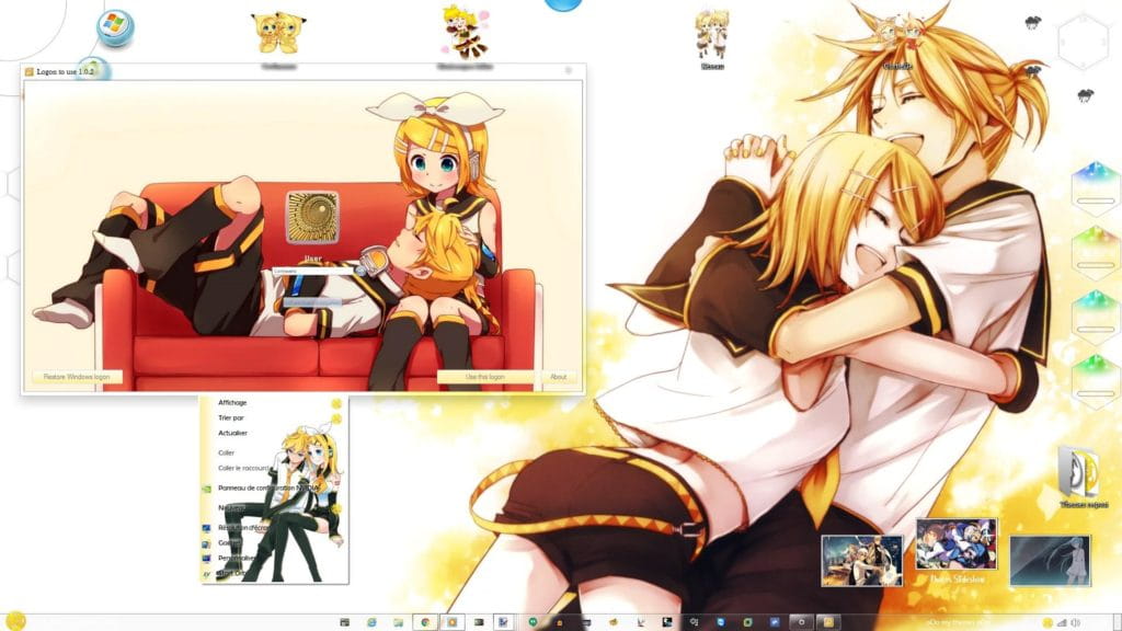 元气满满 超暖的镜音双子 win7主题