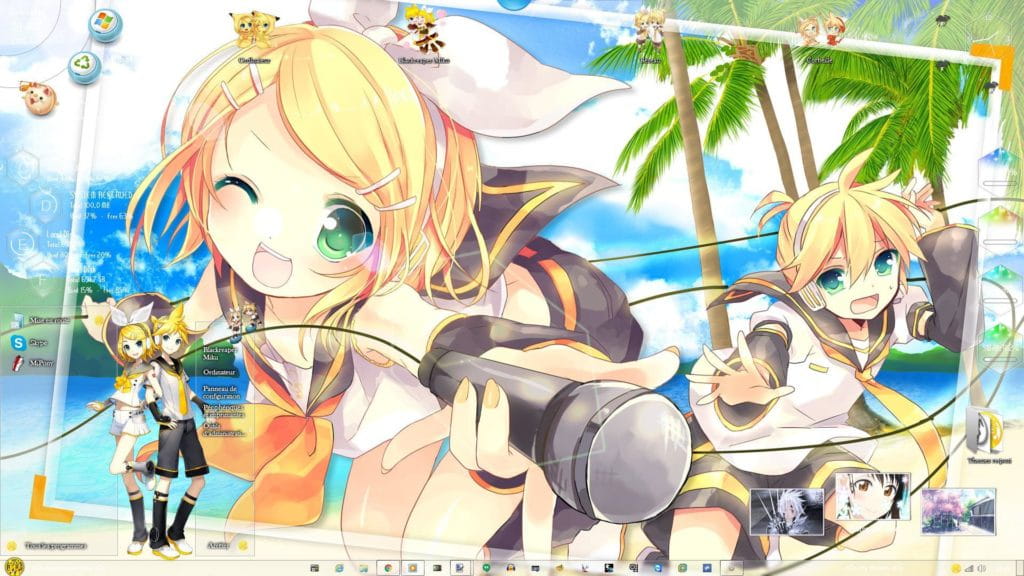 元气满满 超暖的镜音双子 win7主题