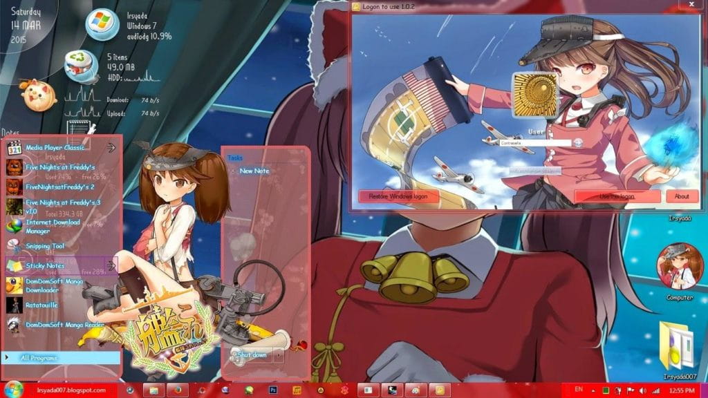 元气贫乳舰娘龙骧 舰队Collection win7主题