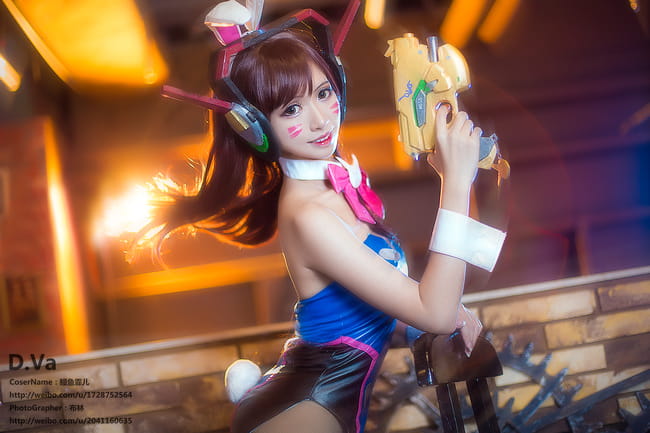 《守望先锋》D.Va兔女郎COS