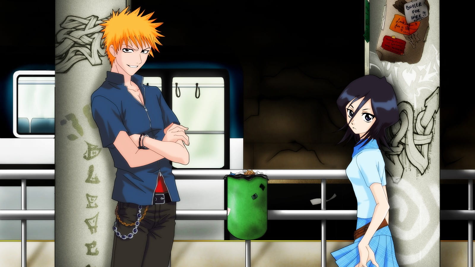 死神 黑崎一护&朽木露琪亚 高清电脑壁纸下载第一发(1)